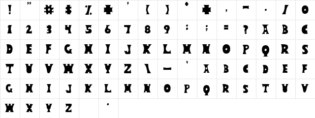 Circos Regular  glyph index