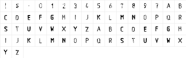 BA Wet Paint 1980  glyph index
