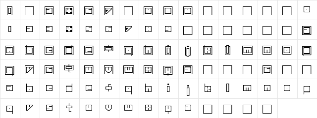 prayer Regular  glyph index