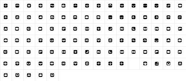 jetset Regular  glyph index