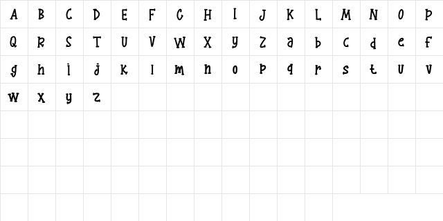 Curly Honey Regular  glyph index