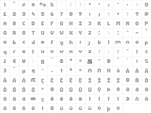 Estrogen-Pill Roman  glyph index