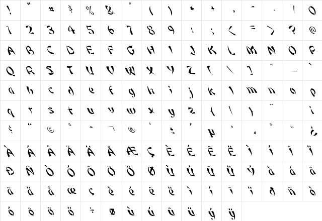 FZ UNIQUE 22 LEFTY Normal  glyph index