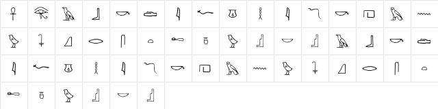 Egypt - nov&#56371ac Regular  glyph index