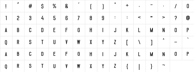 HOWKINS FREE Regular  glyph index