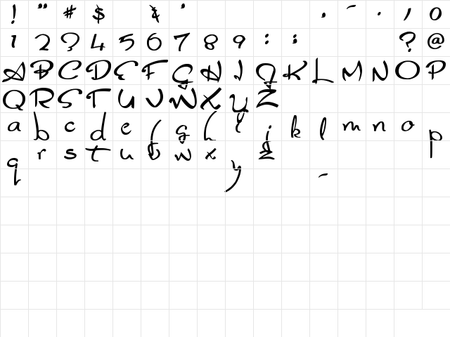 Glider Girls Regular  glyph index