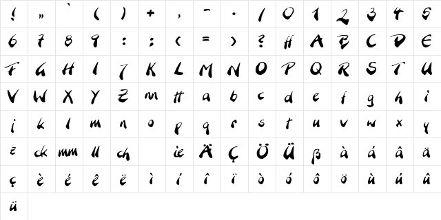 Diddl Maus Normal  glyph index