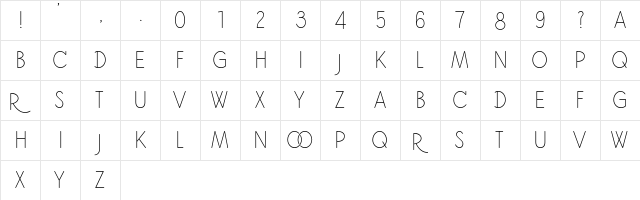 Jonah_DEMO Regular  glyph index