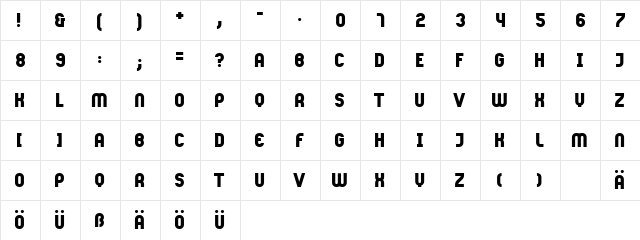 Mass Black  glyph index