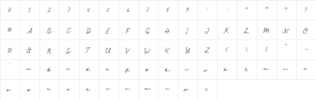 Cotana Regular  glyph index
