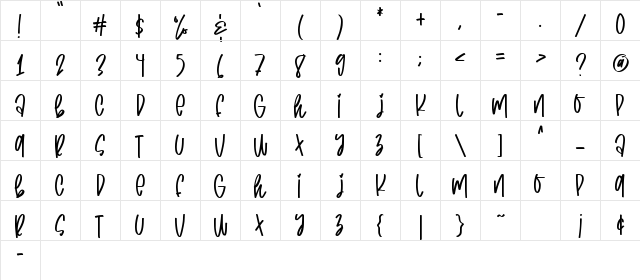 cheerful girl Regular  glyph index