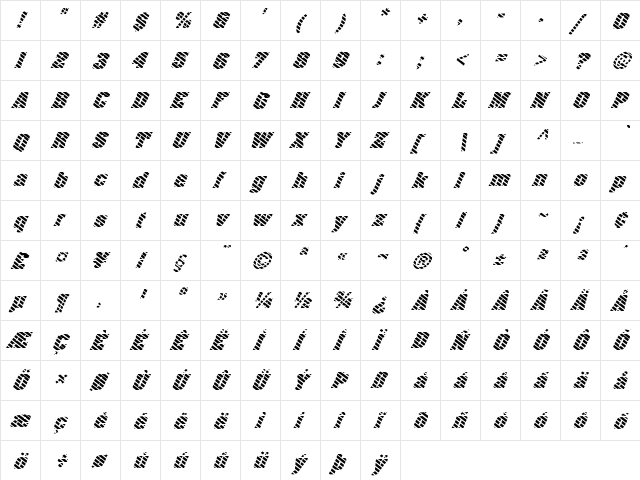 FZ BASIC 52 STRIPED ITALIC Normal  glyph index