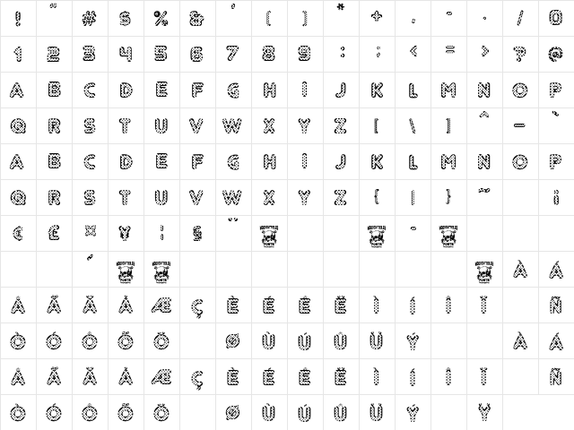 Adolfito Regular  glyph index