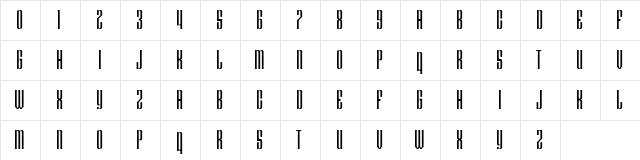 Eighty Nine 75020 Regular  glyph index