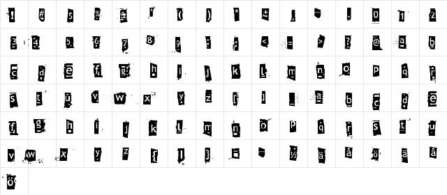Znort3000 Regular  glyph index