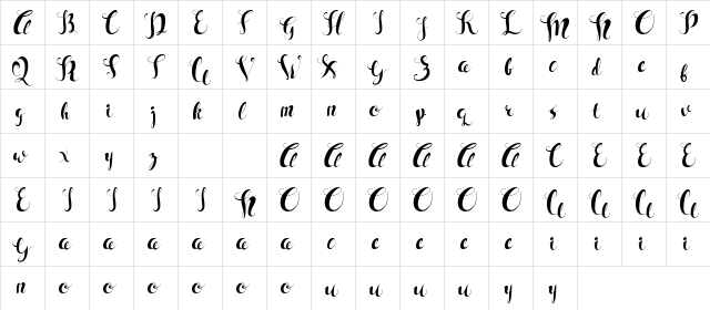 Sam Demo Regular  glyph index