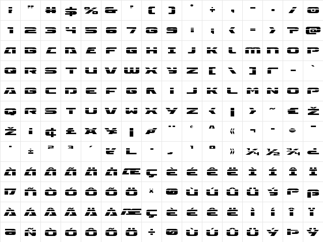Iapetus Laser Regular  glyph index