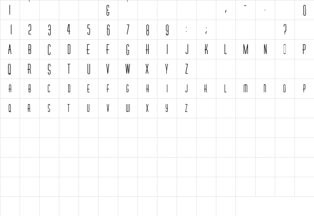 EspritSCapsSSK Bold  glyph index