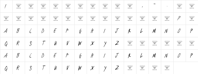 black jacket boys Thin Thin Italic  glyph index