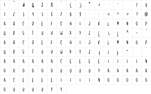 Christmas Winter Regular  glyph index