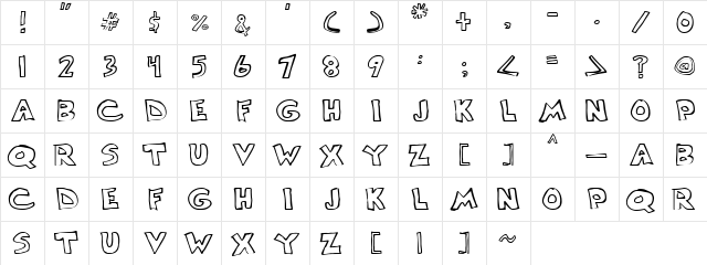 Scrawllege Normal  glyph index