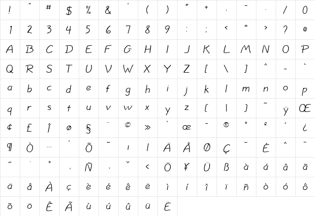 JottFLF-Casual.67 67  glyph index