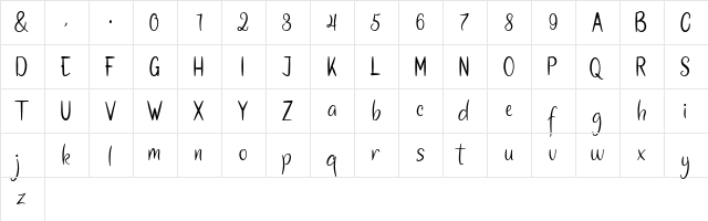 zetetic Regular  glyph index