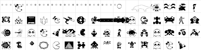Arcade Regular  glyph index