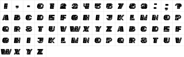 Reverse Filled Italic  glyph index