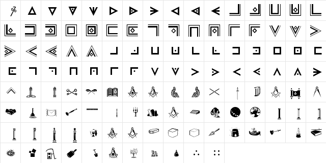 New Regular  glyph index