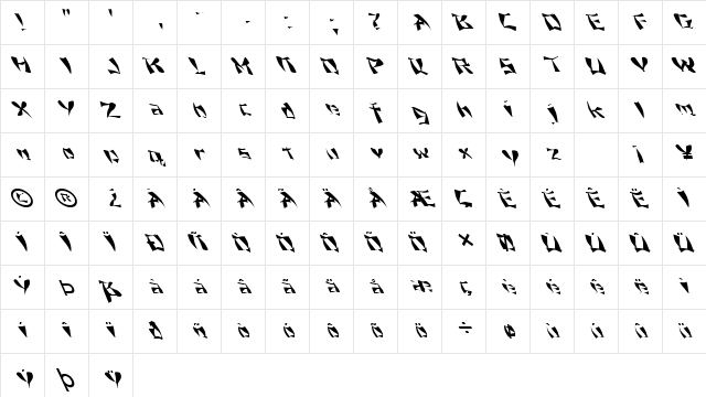 FZ WARPED 11 LEFTY Normal  glyph index
