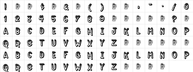 Jokewood Regular  glyph index