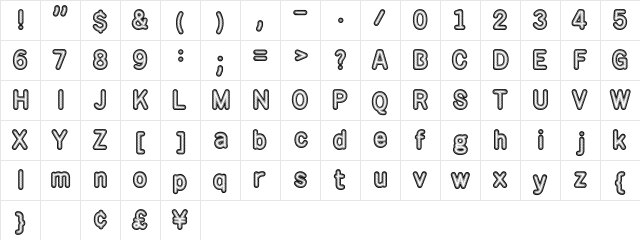 Rotondo Silver  glyph index