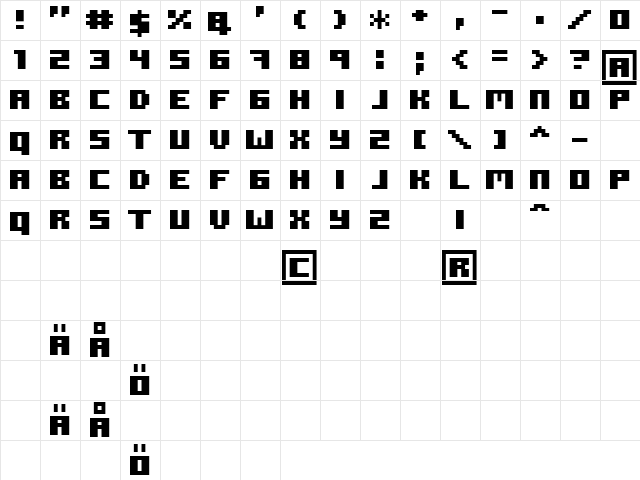 ROTORkeff Bold Regular  glyph index