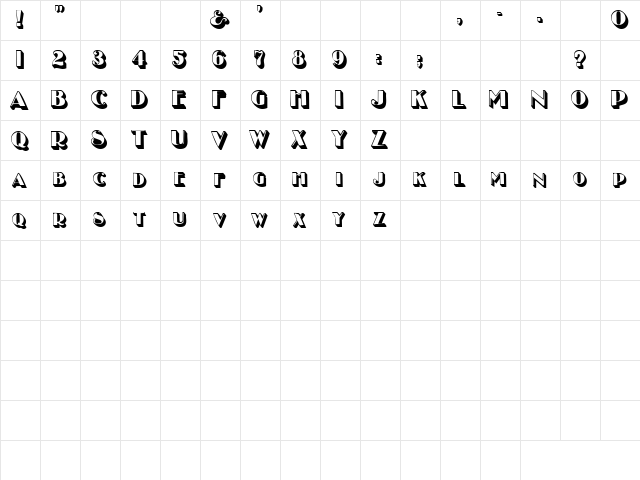 GE Enchased Caps Regular  glyph index
