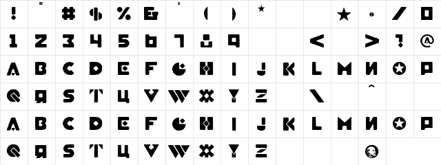 Graceful Swans Regular  glyph index