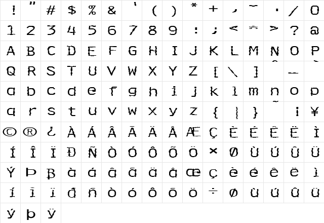 FZ DIGITAL 4 WAVEY EX Normal  glyph index