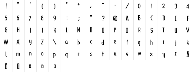 Lupinus Regular  glyph index