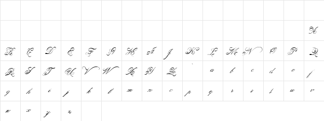 Belphebe Regular  glyph index