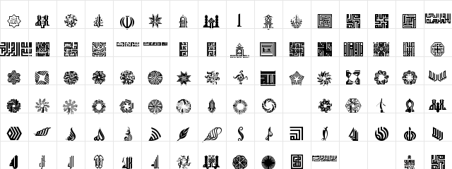 Besmellah 5 Regular  glyph index