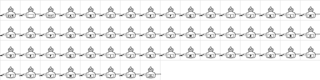 JLR Write Stuff Regular  glyph index