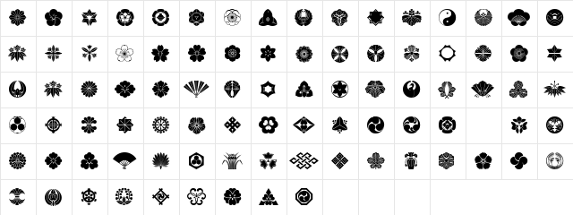 Orientals Regular  glyph index
