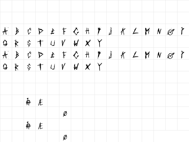 Chris-Man Regular  glyph index