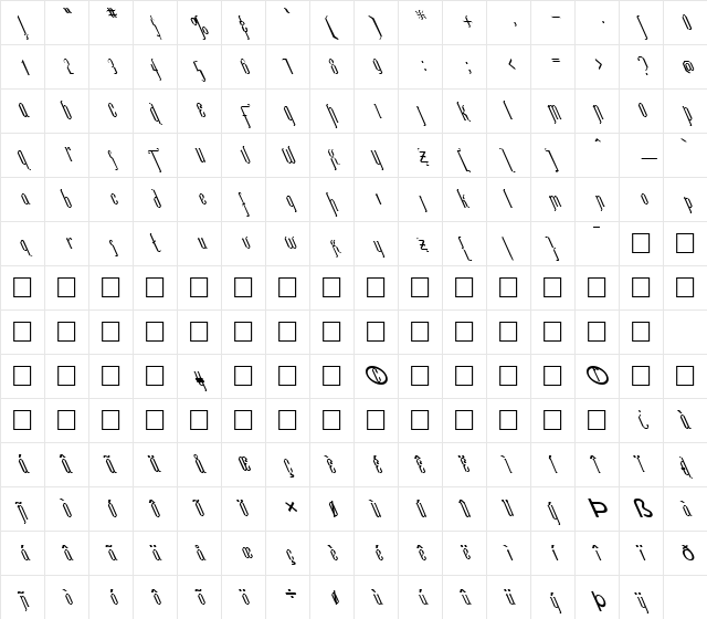 FZ JAZZY 35 LEFTY Normal  glyph index
