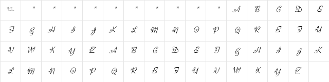 KR Three Roses Regular  glyph index