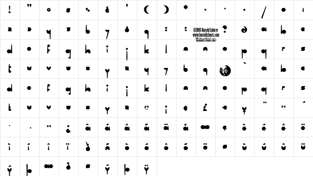 Cartel Regular  glyph index