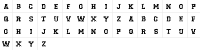 Universal-college_DEMO-version Regular  glyph index