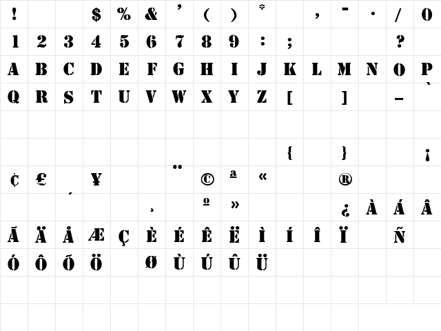 4077th 4077th  glyph index