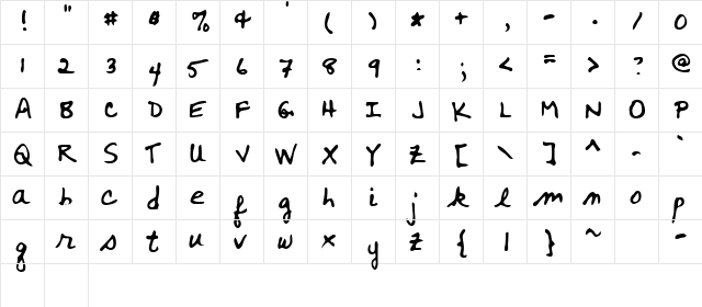 Wooster Regular  glyph index