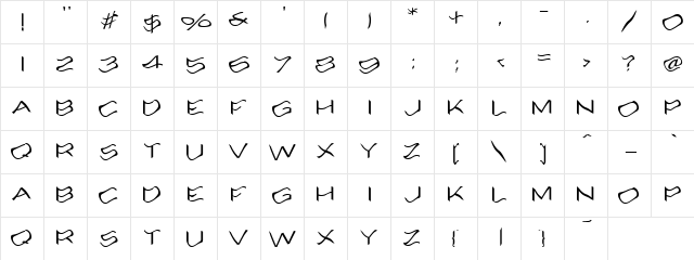Wave Regular  glyph index